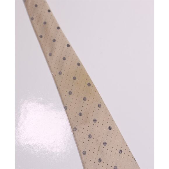 Paul Stuart Current Beige Dots Silk Necktie Tie Made in Japan - Picture 6 of 6